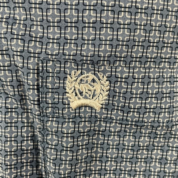 Men's Cinch Blue Geometric Design Button Up Dress Long Sleeve Size Small - Picture 4 of 7